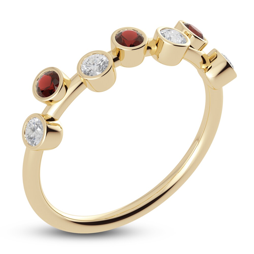 Juliette Maison Natural Garnet & Natural White Sapphire Ring 10K Yellow Gold XkID7CGx Juliette Maison Natural Garnet & Natural White Sapphire Ring 10K Yellow Gold XkID7CGx