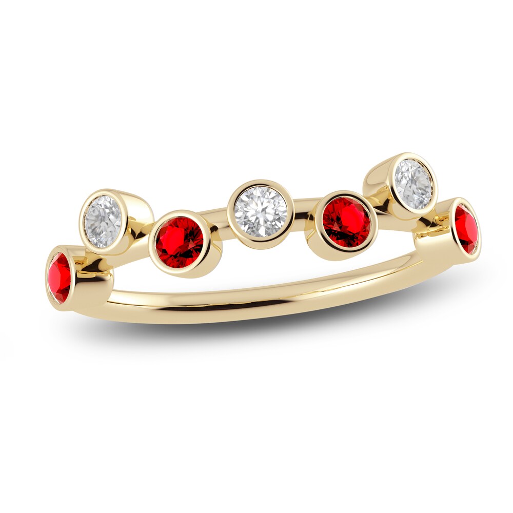 Juliette Maison Natural Ruby & Natural White Sapphire Ring 10K Yellow Gold XwByzeNp Juliette Maison Natural Ruby & Natural White Sapphire Ring 10K Yellow Gold XwByzeNp