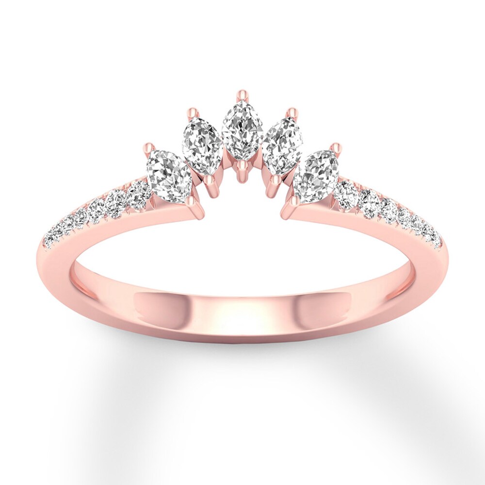 Diamond Contour Ring 1/3 ct tw Marquise/Round 14K Rose Gold Y0vi5cps Diamond Contour Ring 1/3 ct tw Marquise/Round 14K Rose Gold Y0vi5cps