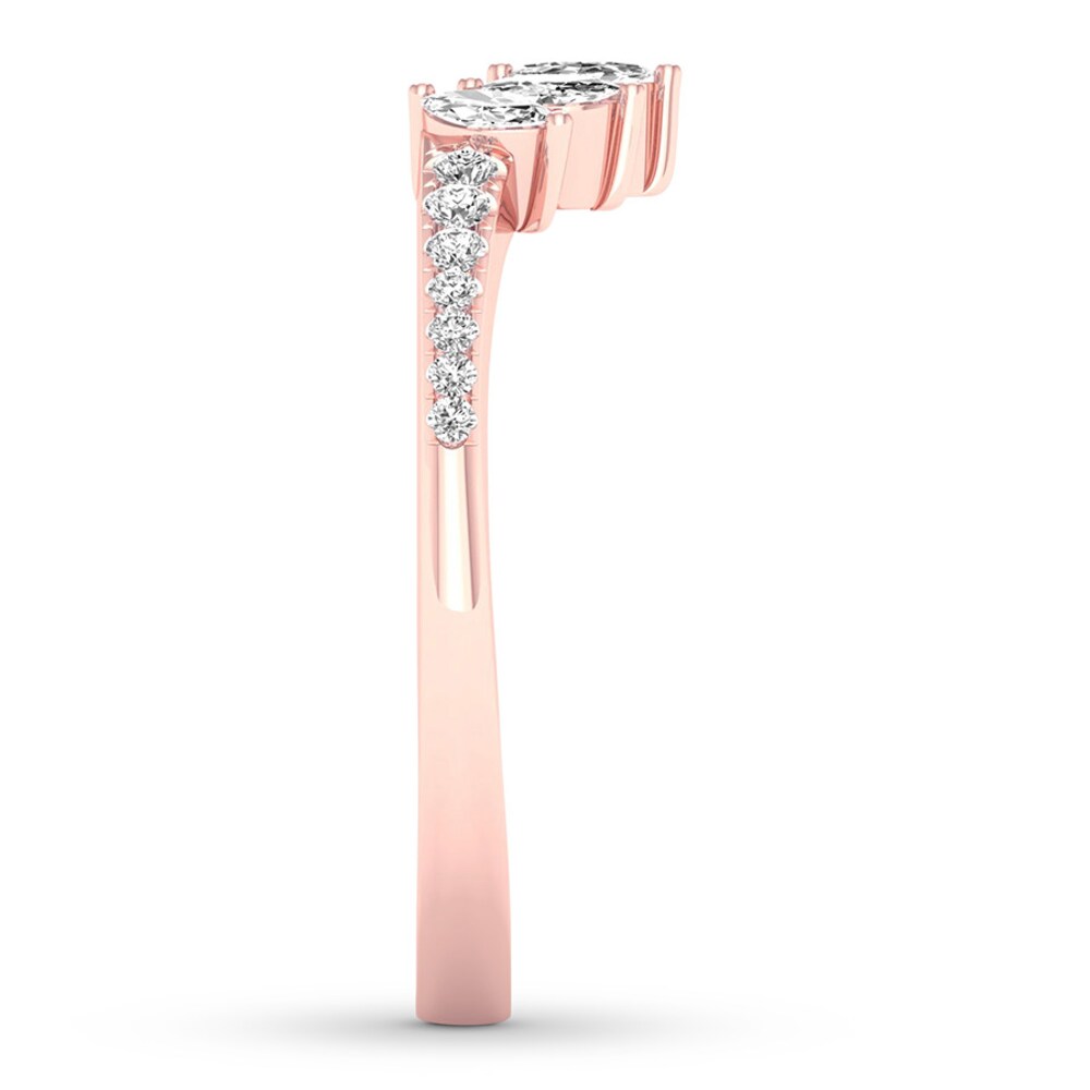 Diamond Contour Ring 1/3 ct tw Marquise/Round 14K Rose Gold Y0vi5cps Diamond Contour Ring 1/3 ct tw Marquise/Round 14K Rose Gold Y0vi5cps