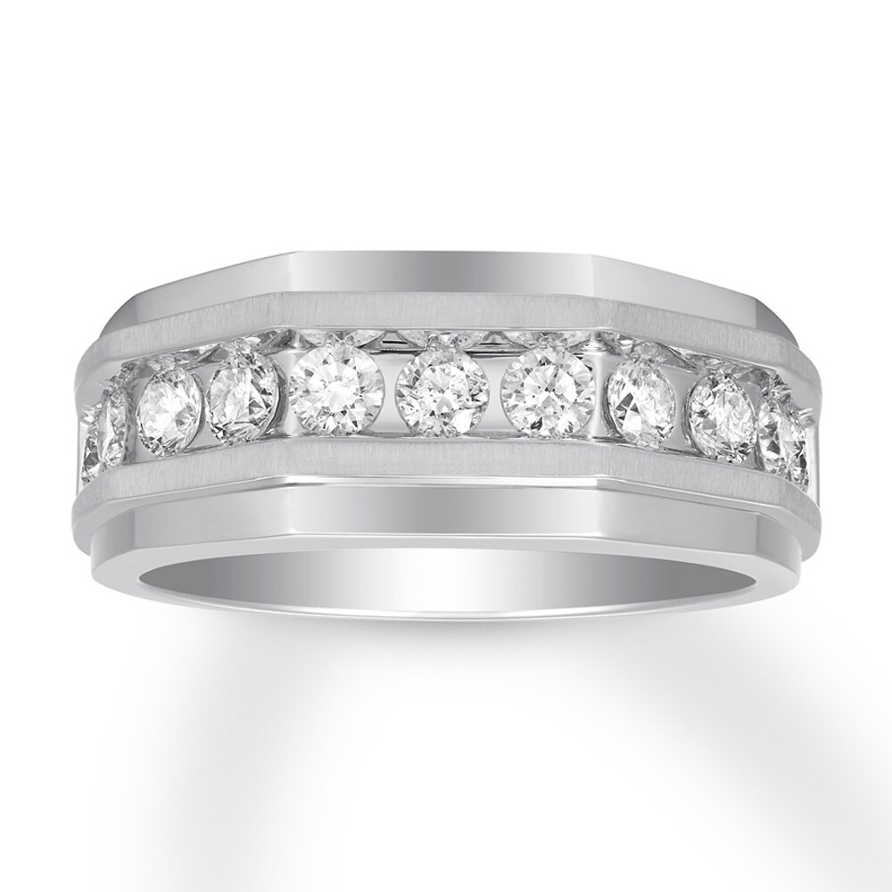Men's Diamond Band 1-1/5 ct tw Round 14K White Gold Y1d6EDwt Men's Diamond Band 1-1/5 ct tw Round 14K White Gold Y1d6EDwt