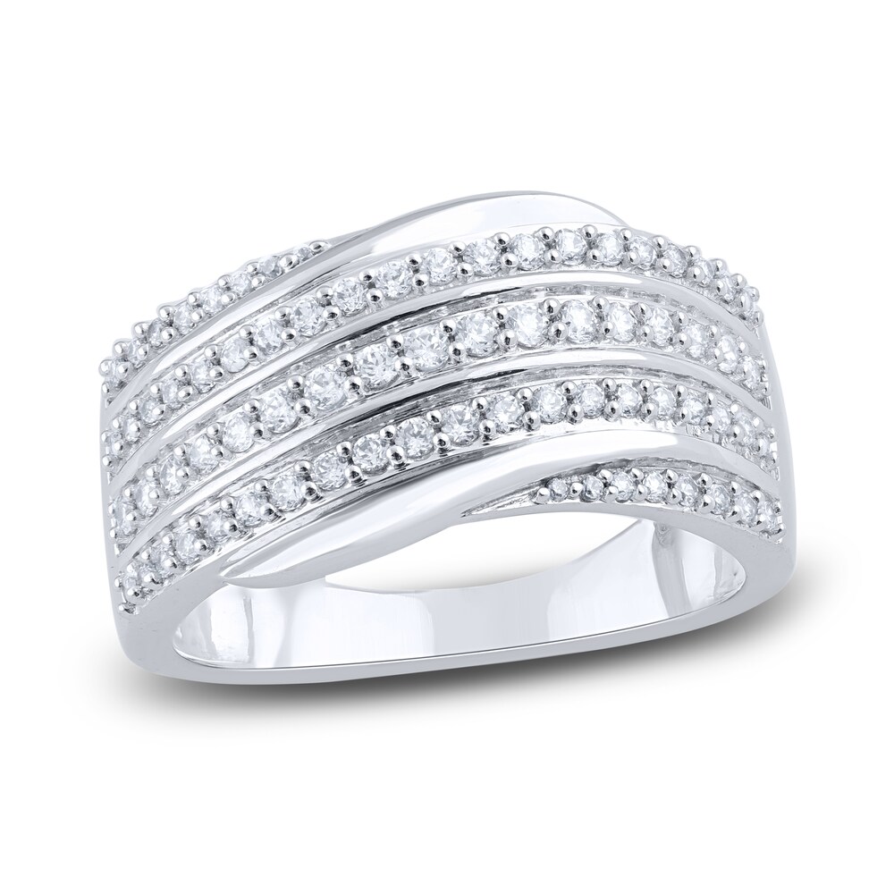 Diamond Wave Anniversary Band 1/2 ct tw Round 14K White Gold YIgDCnyc Diamond Wave Anniversary Band 1/2 ct tw Round 14K White Gold YIgDCnyc