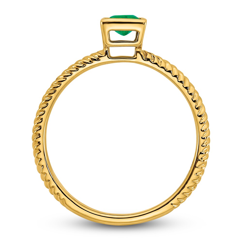 Natural Emerald Square Bezel Ring 14K Yellow Gold YLdCN20F Natural Emerald Square Bezel Ring 14K Yellow Gold YLdCN20F