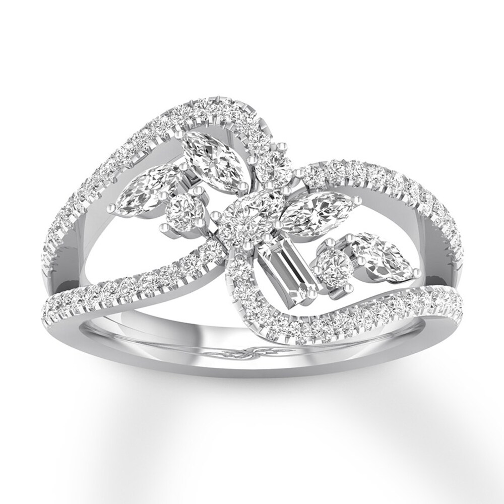 Diamond Ring 3/4 ct tw Marquise/Baguette/Pear-shaped 14K White Gold YRskat4o Diamond Ring 3/4 ct tw Marquise/Baguette/Pear-shaped 14K White Gold YRskat4o