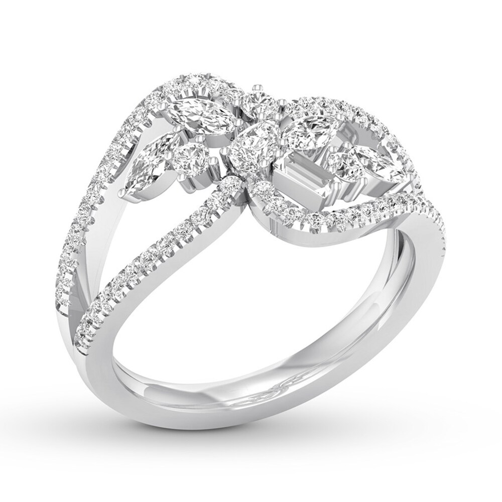 Diamond Ring 3/4 ct tw Marquise/Baguette/Pear-shaped 14K White Gold YRskat4o Diamond Ring 3/4 ct tw Marquise/Baguette/Pear-shaped 14K White Gold YRskat4o