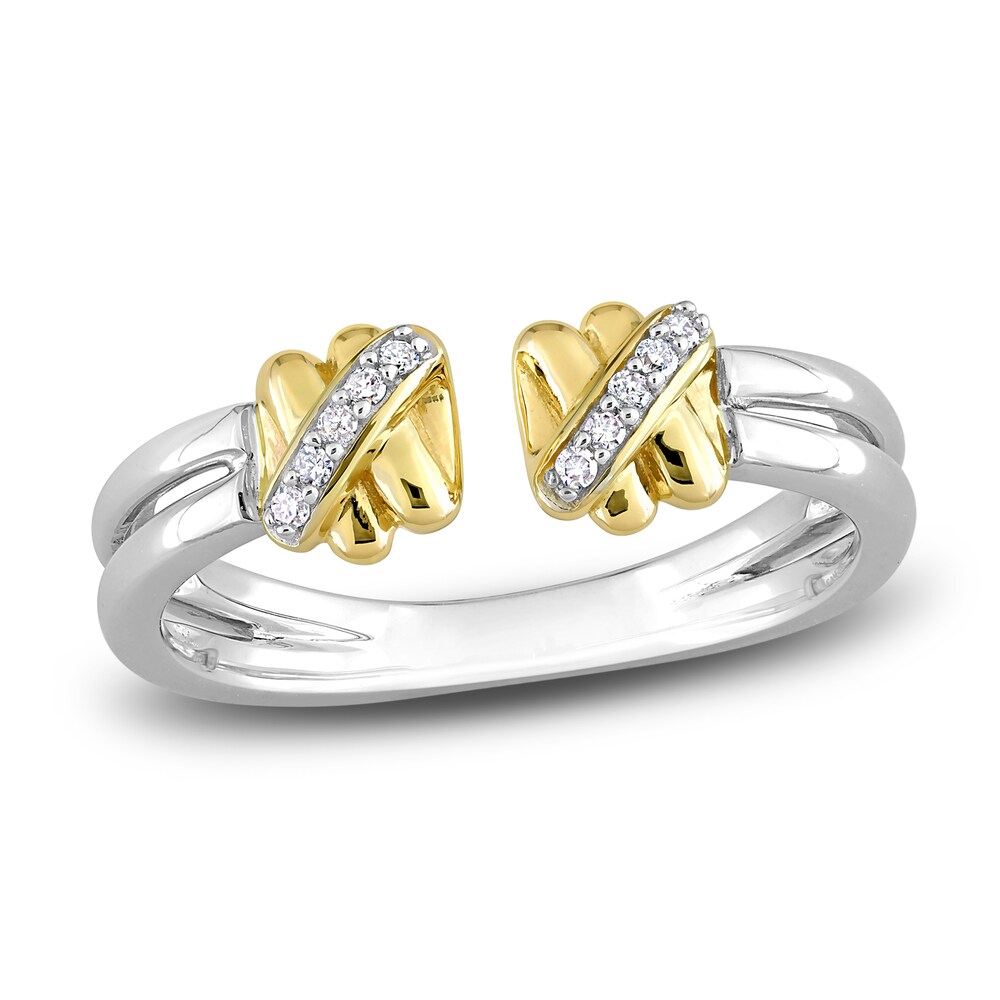 Diamond Open Cuff Ring 1/20 ct tw Round 14K Two-Tone Gold YXUpvitG Diamond Open Cuff Ring 1/20 ct tw Round 14K Two-Tone Gold YXUpvitG