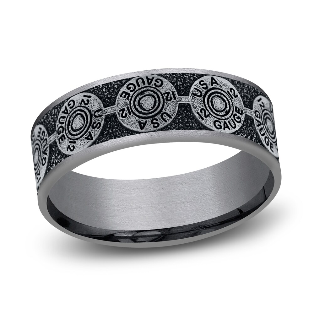 Men's Bullet Wedding Band 14K White Gold/Tantalum 7.5mm YdBEX6y3 Men's Bullet Wedding Band 14K White Gold/Tantalum 7.5mm YdBEX6y3