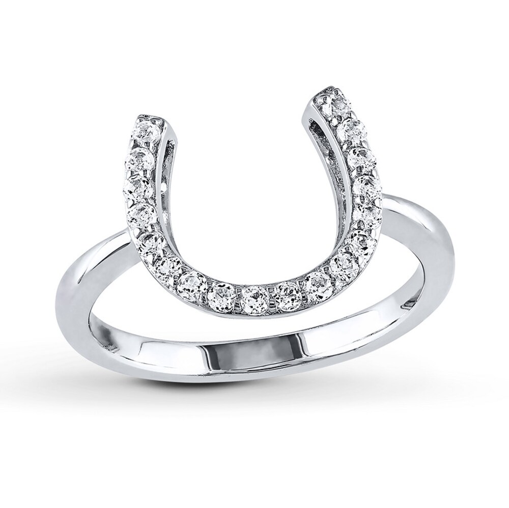 Topaz Horseshoe Ring Sterling Silver YfPQk34x