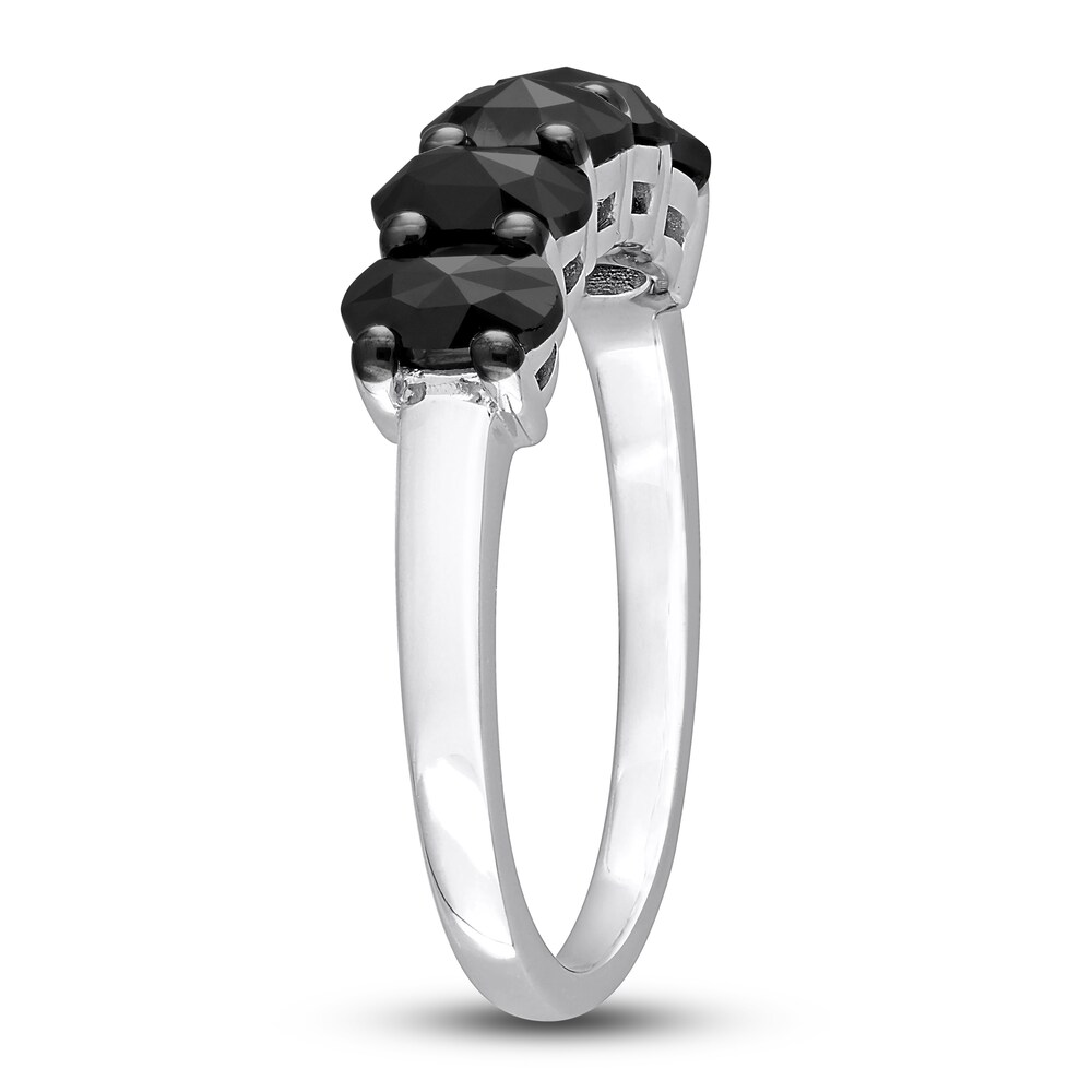 Black Diamond 5-Stone Ring 1-1/4 ct tw Oval 14K White Gold YhIMA0Ru Black Diamond 5-Stone Ring 1-1/4 ct tw Oval 14K White Gold YhIMA0Ru