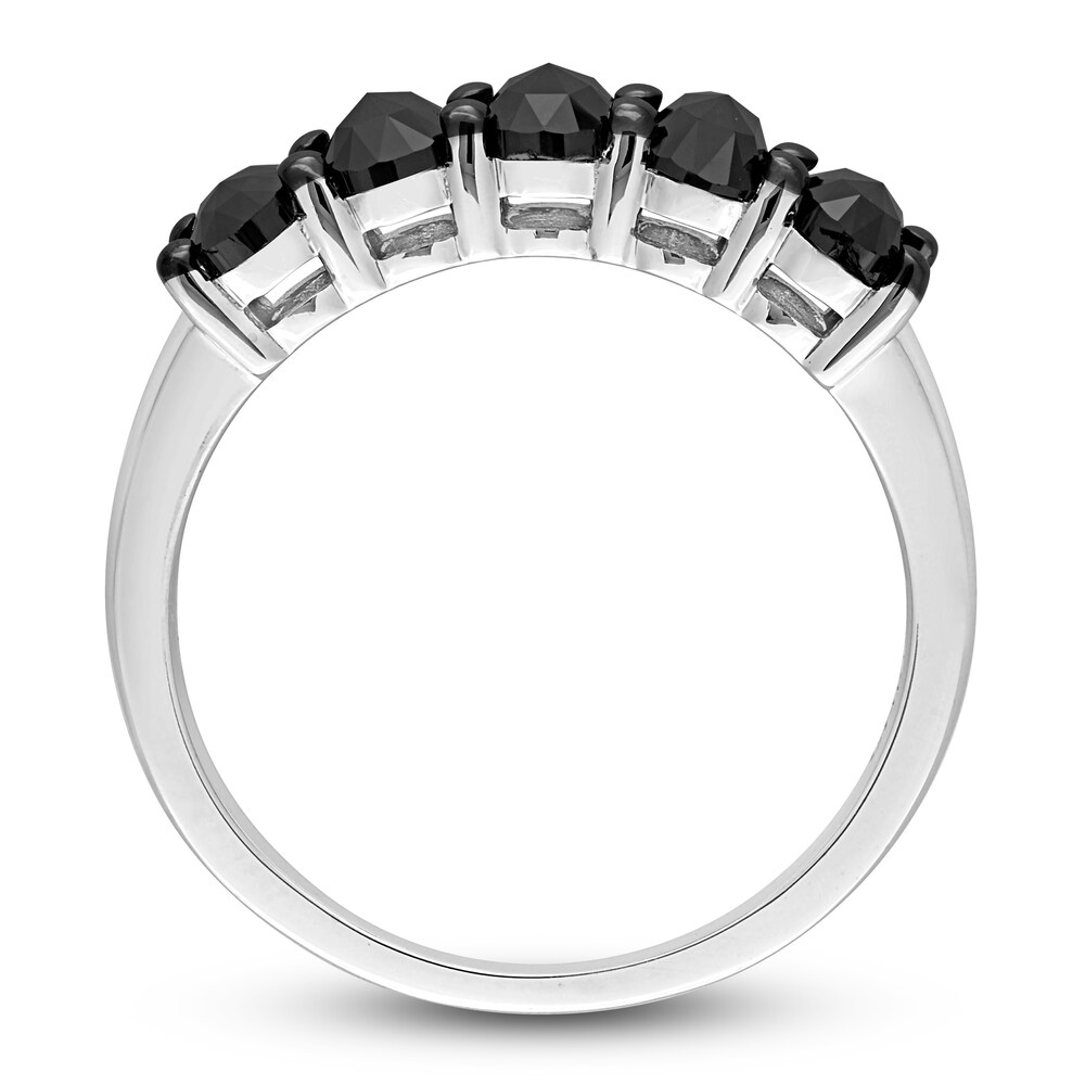 Black Diamond 5-Stone Ring 1-1/4 ct tw Oval 14K White Gold YhIMA0Ru Black Diamond 5-Stone Ring 1-1/4 ct tw Oval 14K White Gold YhIMA0Ru
