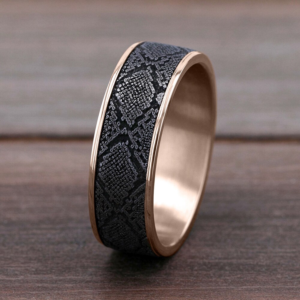 Snake Wedding Band Tantalum/14K Rose Gold 7.5mm YlekUjHd Snake Wedding Band Tantalum/14K Rose Gold 7.5mm YlekUjHd