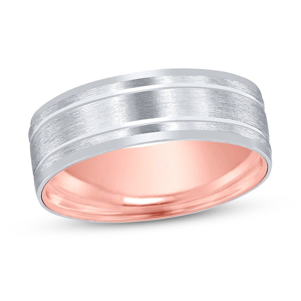 Men's Frosted Wedding Band 14K Two-Tone Gold 6mm YoF9aD8S Men's Frosted Wedding Band 14K Two-Tone Gold 6mm YoF9aD8S