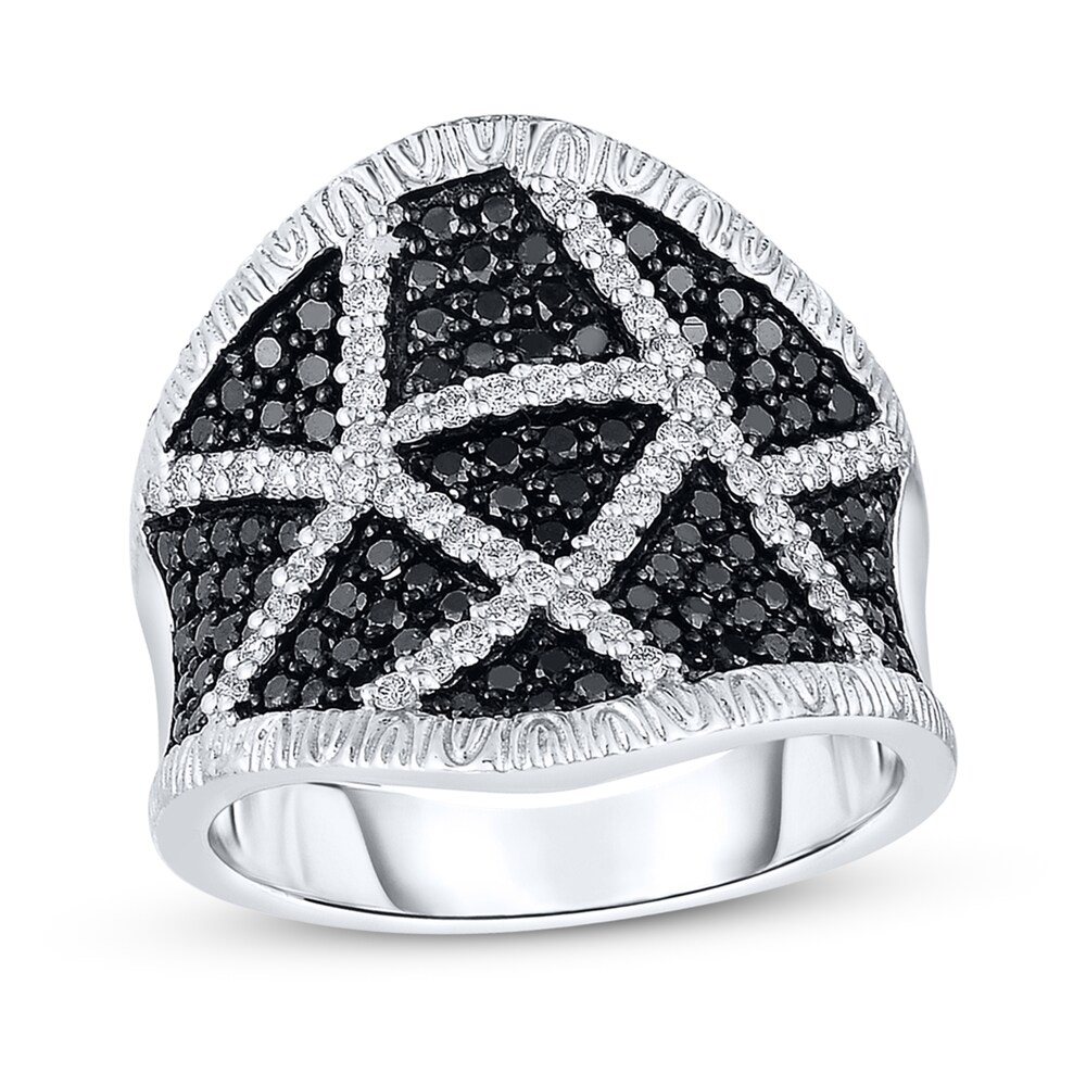 Black & White Diamonds 1 ct tw Round-cut 14K White Gold Ring YoX90Ef8 Black & White Diamonds 1 ct tw Round-cut 14K White Gold Ring YoX90Ef8
