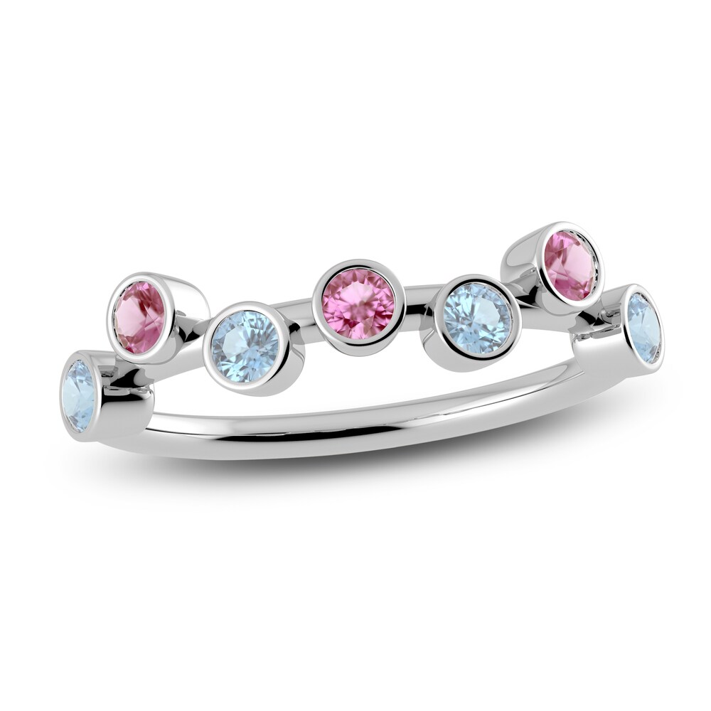 Juliette Maison Natural Pink Tourmaline & Natural Aquamarine Ring 10K White Gold Ytr7ExVt Juliette Maison Natural Pink Tourmaline & Natural Aquamarine Ring 10K White Gold Ytr7ExVt