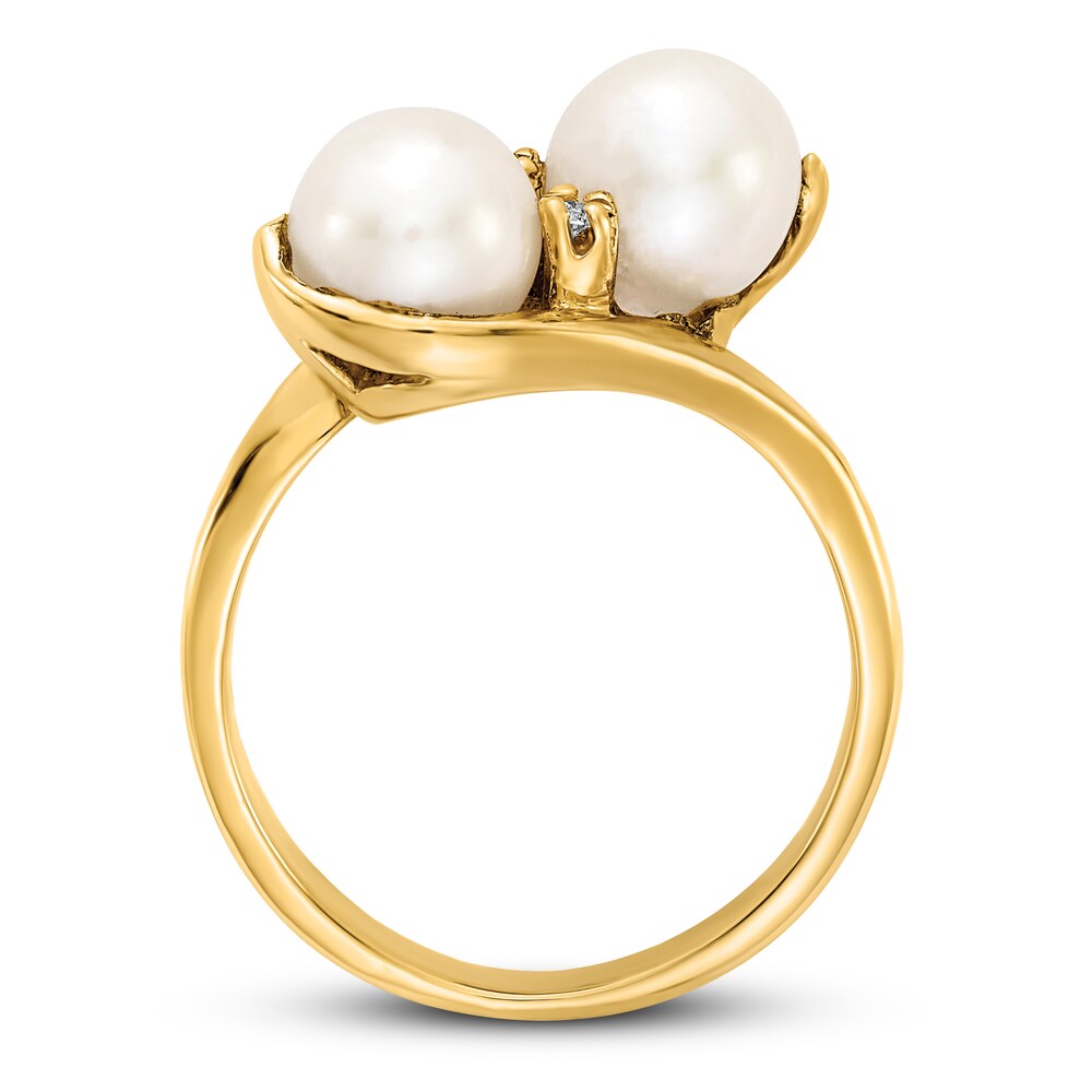 Cultured Freshwater Pearl Ring Diamond Accent 14K Yellow Gold YxnQtWj1