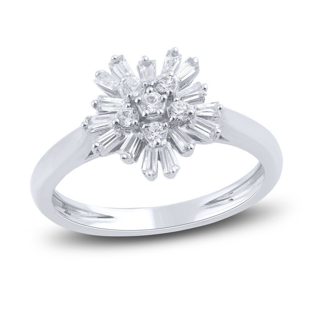 Diamond Ring 1/2 ct tw Baguette/Round 14K White Gold Z1OPv8H3 Diamond Ring 1/2 ct tw Baguette/Round 14K White Gold Z1OPv8H3