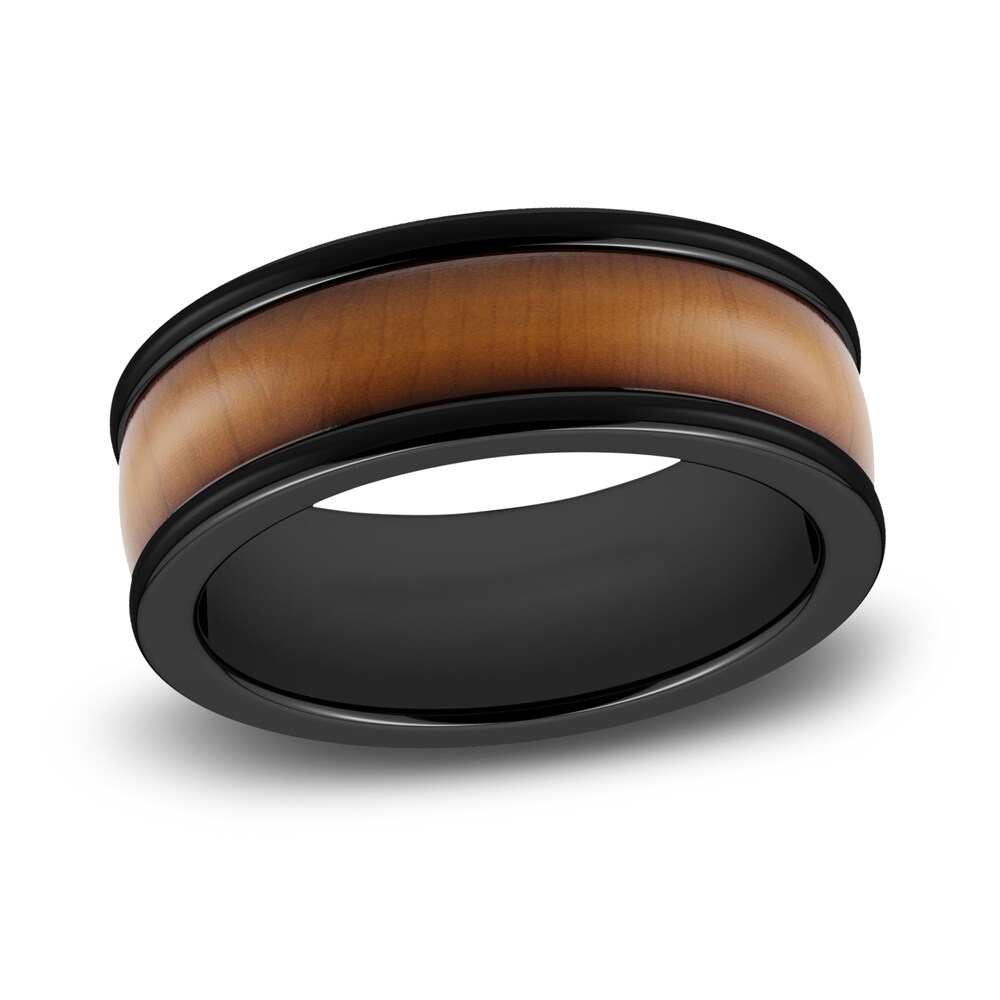 Men's Wood Wedding Band Black Tungsten 8.0mm Z8gTqTUr Men's Wood Wedding Band Black Tungsten 8.0mm Z8gTqTUr