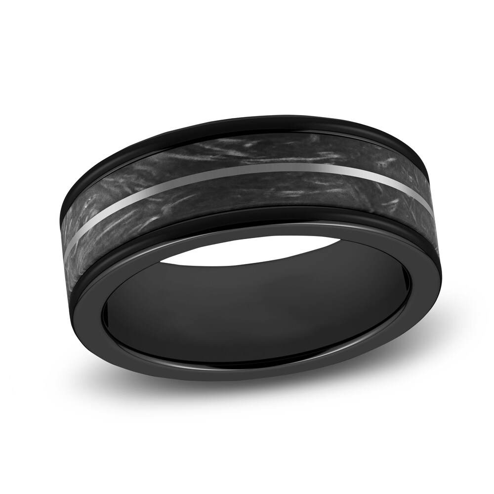 Men's Wedding Band Black Tungsten/Carbon Fiber/ Titanium 8.0mm ZGXMXnUd Men's Wedding Band Black Tungsten/Carbon Fiber/ Titanium 8.0mm ZGXMXnUd
