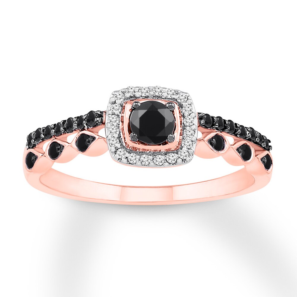 Black/White Diamond Promise Ring 3/8 ct tw 10K Rose Gold ZLUASUtD Black/White Diamond Promise Ring 3/8 ct tw 10K Rose Gold ZLUASUtD
