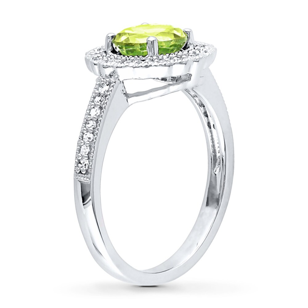 Peridot Ring 1/8 ct tw Diamonds Sterling Silver ZNgN6KWR Peridot Ring 1/8 ct tw Diamonds Sterling Silver ZNgN6KWR