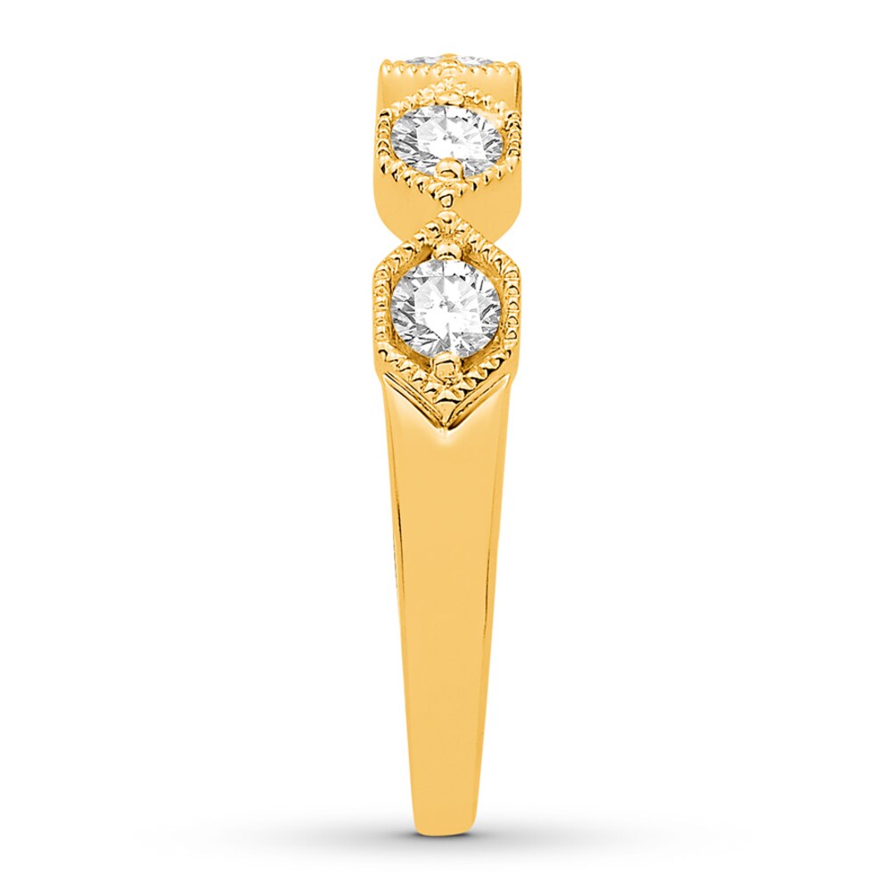 Diamond Anniversary Ring 1/2 ct tw Round-cut 10K Yellow Gold ZPpQOJic Diamond Anniversary Ring 1/2 ct tw Round-cut 10K Yellow Gold ZPpQOJic