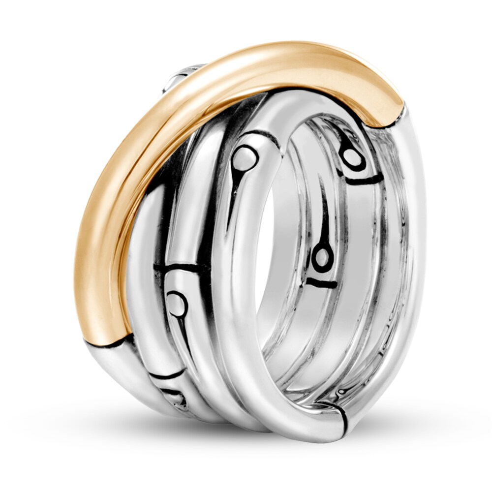 John Hardy Bamboo Band Ring Sterling Silver/18K Yellow Gold ZUCybp49 John Hardy Bamboo Band Ring Sterling Silver/18K Yellow Gold ZUCybp49