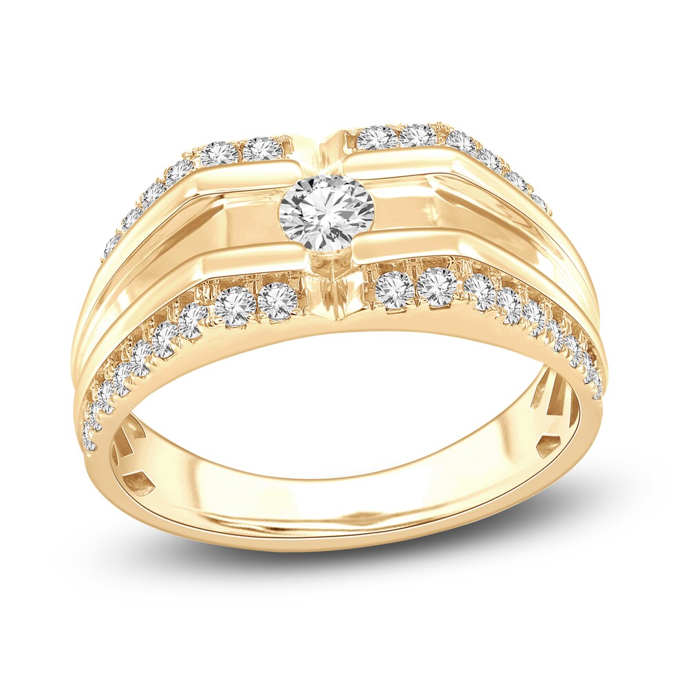 Men's Diamond Ring 1 ct tw Round 14K Yellow Gold ZkpUymUu Men's Diamond Ring 1 ct tw Round 14K Yellow Gold ZkpUymUu