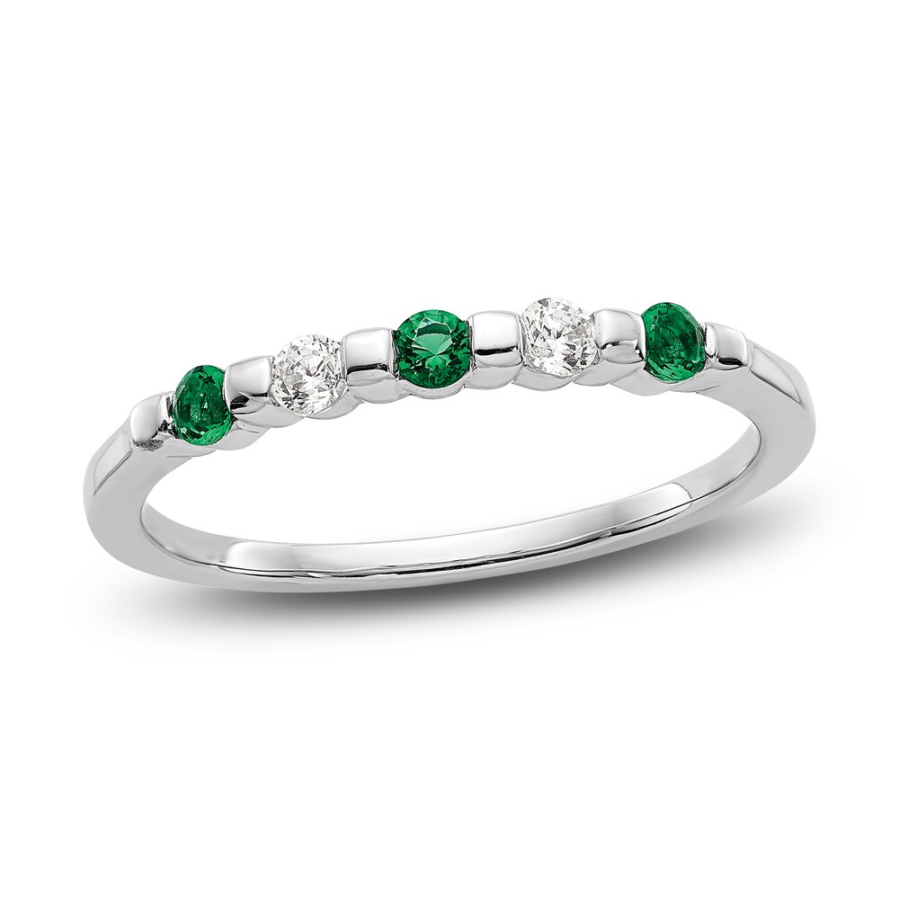Natural Emerald Wedding Band 1/10 ct tw Round 14K White Gold ZlEZok4W Natural Emerald Wedding Band 1/10 ct tw Round 14K White Gold ZlEZok4W