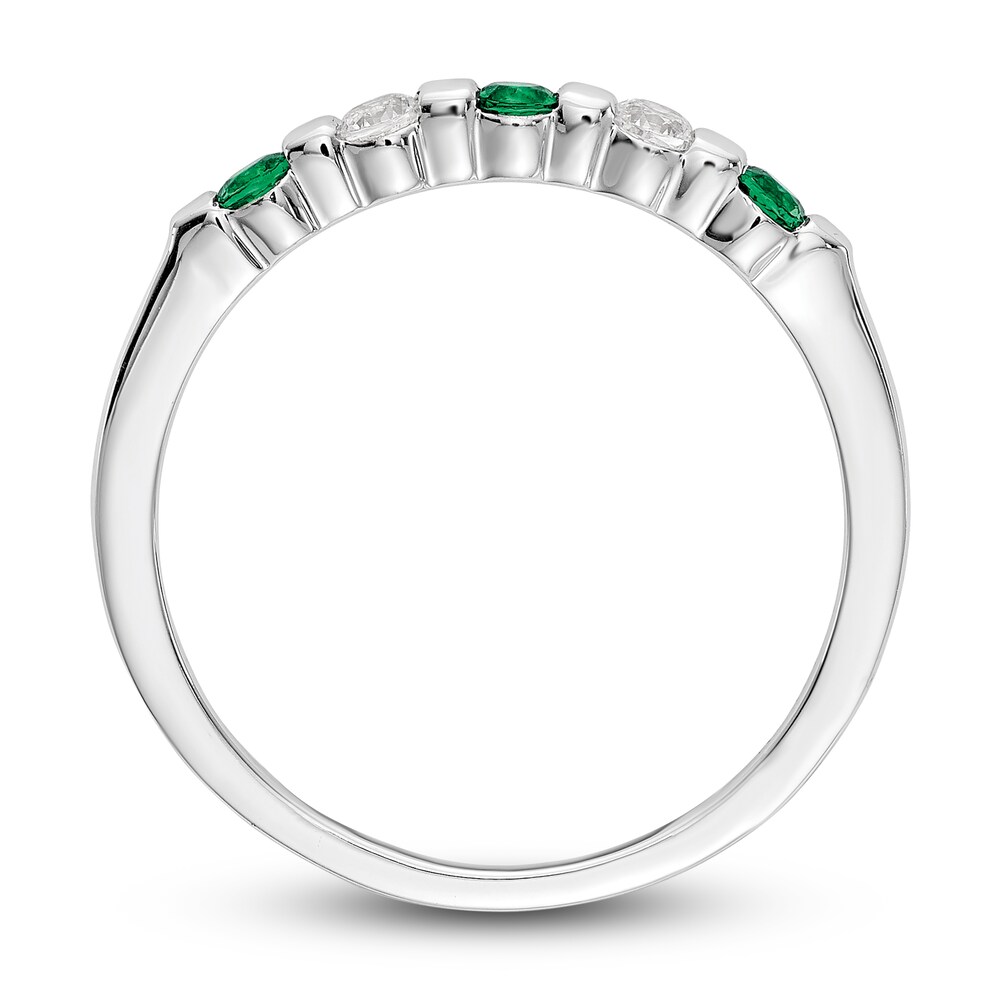 Natural Emerald Wedding Band 1/10 ct tw Round 14K White Gold ZlEZok4W Natural Emerald Wedding Band 1/10 ct tw Round 14K White Gold ZlEZok4W