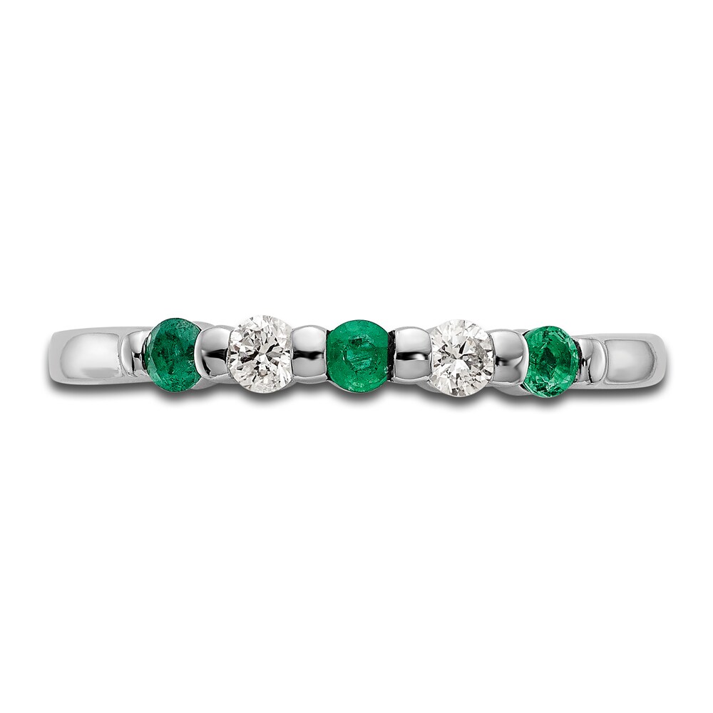 Natural Emerald Wedding Band 1/10 ct tw Round 14K White Gold ZlEZok4W Natural Emerald Wedding Band 1/10 ct tw Round 14K White Gold ZlEZok4W
