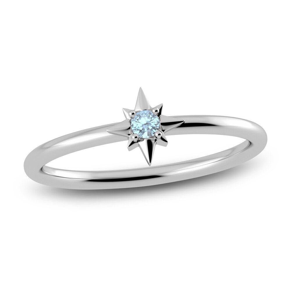 Juliette Maison Natural Aquamarine Starburst Ring 10K White Gold ZladS95I Juliette Maison Natural Aquamarine Starburst Ring 10K White Gold ZladS95I