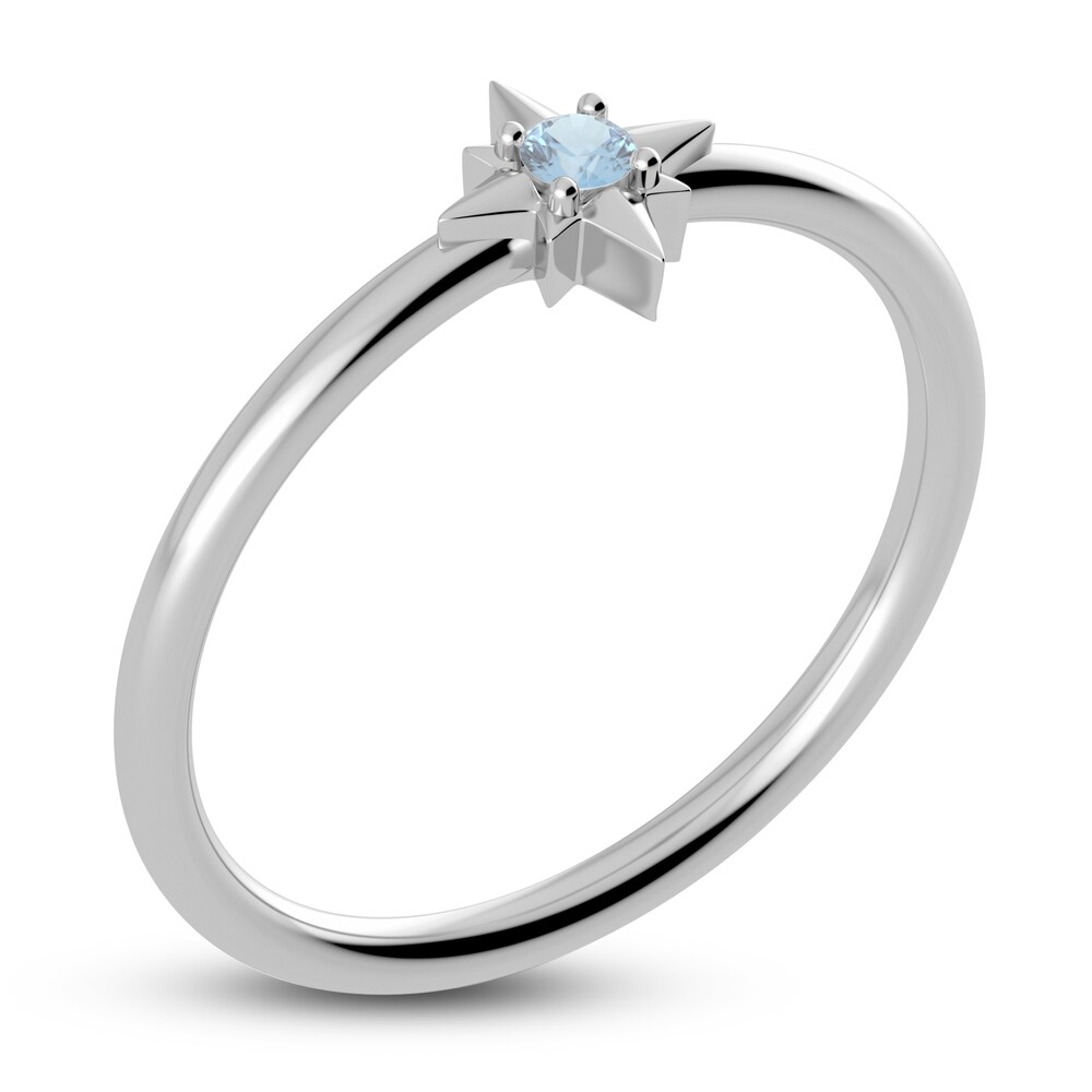 Juliette Maison Natural Aquamarine Starburst Ring 10K White Gold ZladS95I Juliette Maison Natural Aquamarine Starburst Ring 10K White Gold ZladS95I