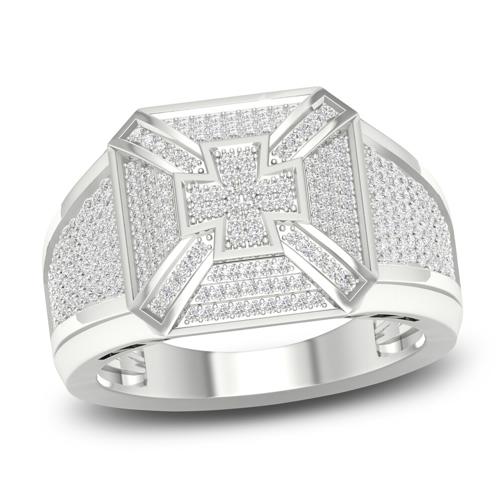 Men's Diamond Cross Ring 5/8 ct tw Round 10K White Gold ZqHOVRDL Men's Diamond Cross Ring 5/8 ct tw Round 10K White Gold ZqHOVRDL