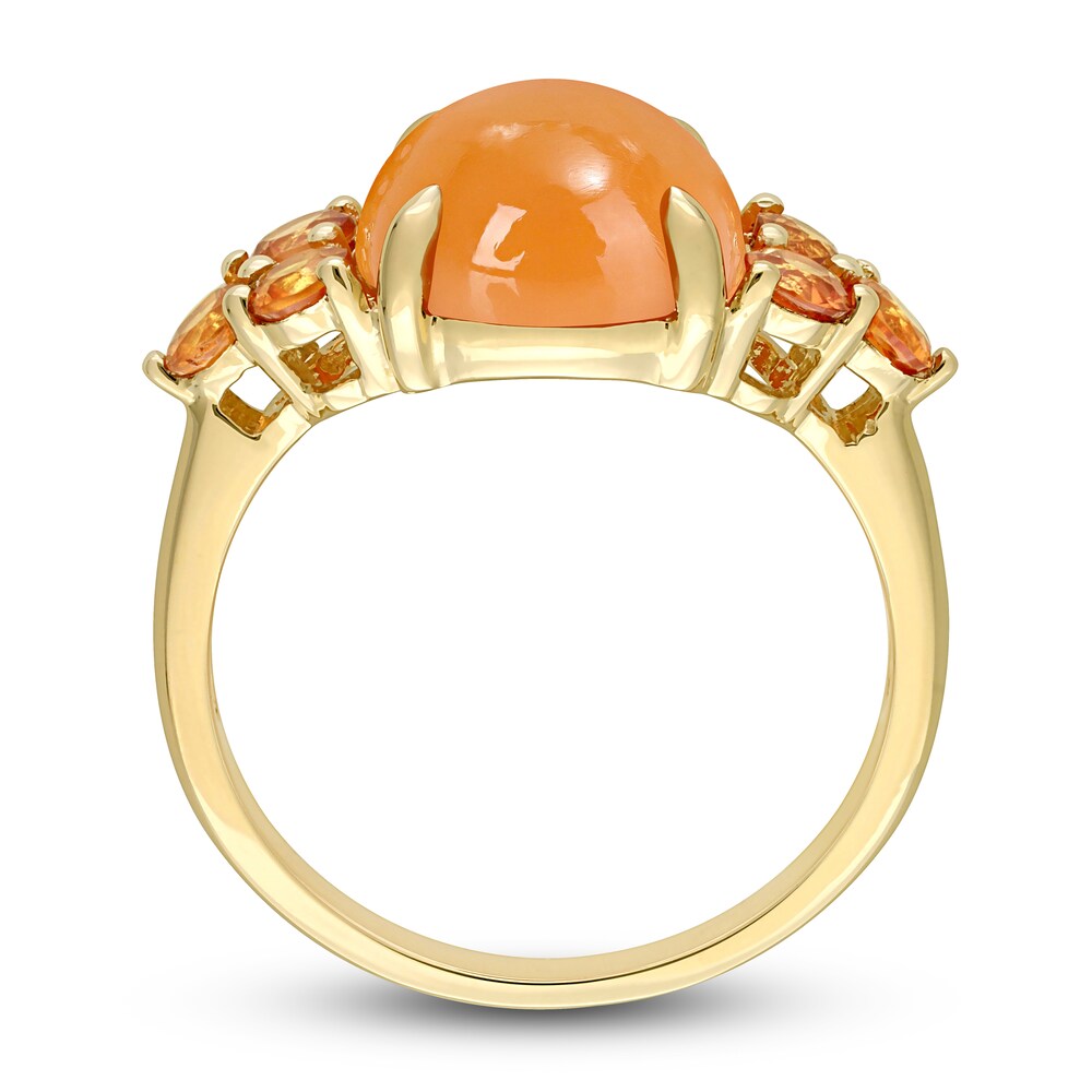 Natural Orange Moonstone & Natural Orange Sapphire Ring 14K Yellow Gold Zsnb5Qxx Natural Orange Moonstone & Natural Orange Sapphire Ring 14K Yellow Gold Zsnb5Qxx