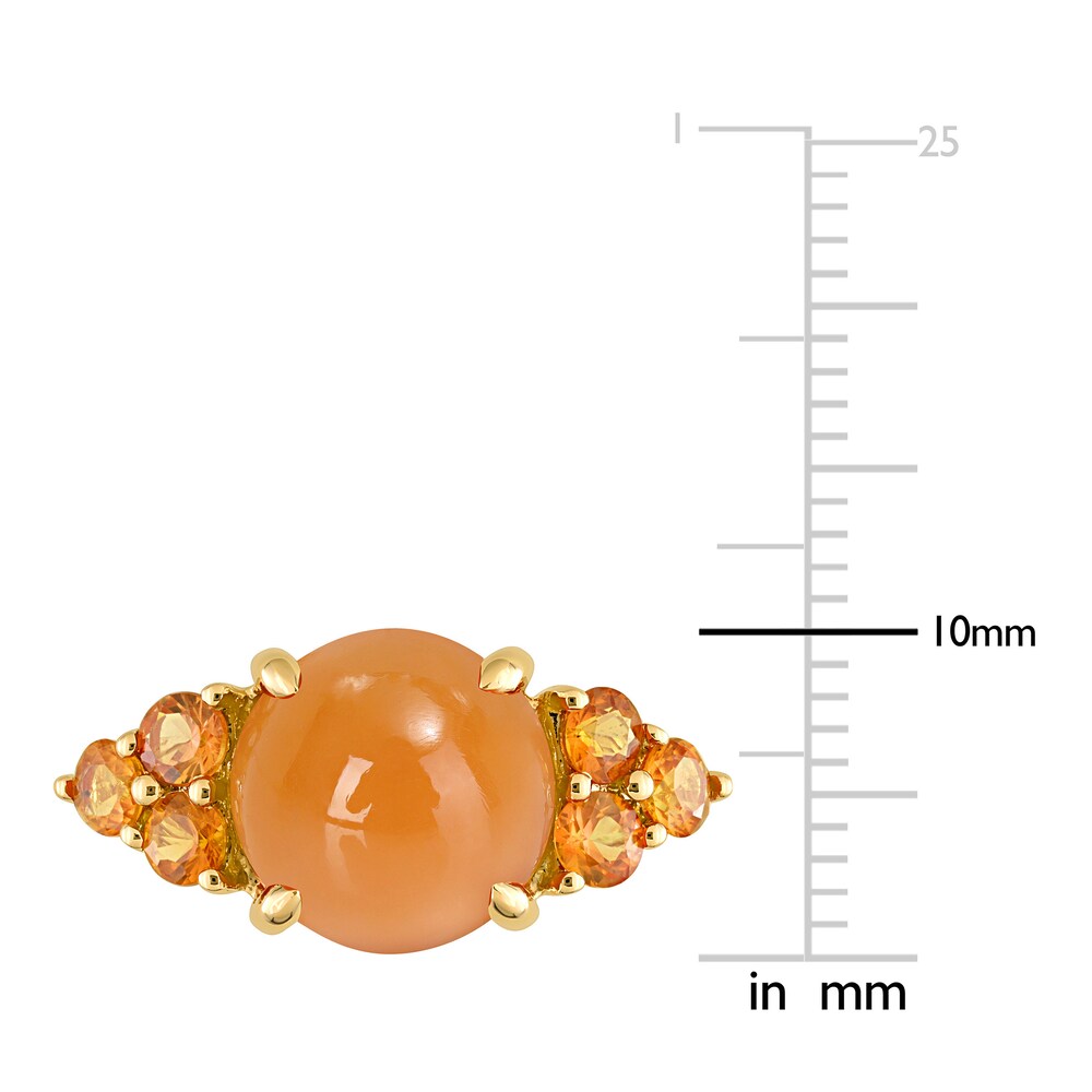 Natural Orange Moonstone & Natural Orange Sapphire Ring 14K Yellow Gold Zsnb5Qxx Natural Orange Moonstone & Natural Orange Sapphire Ring 14K Yellow Gold Zsnb5Qxx