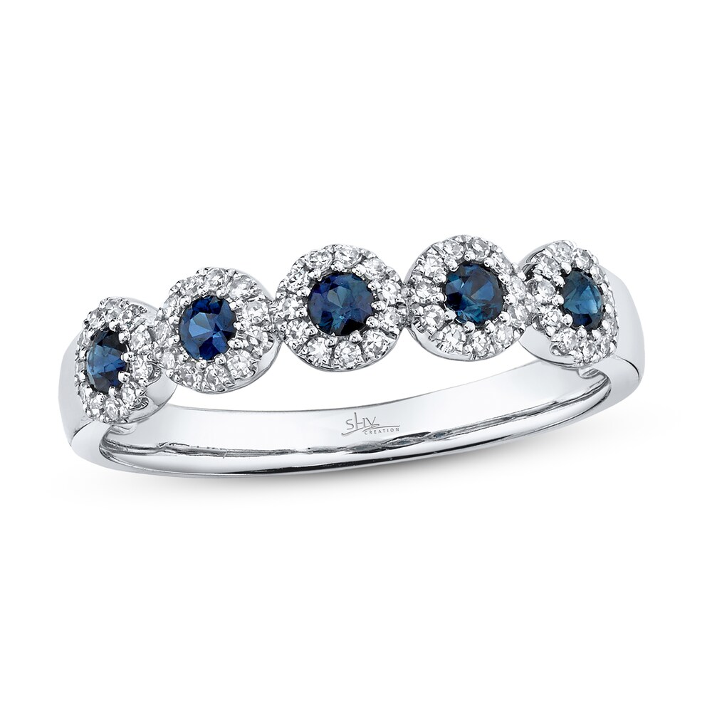 Shy Creation Sapphire Ring 1/8 ct tw Diamonds 14K White Gold SC55003012 ZsxePHia Shy Creation Sapphire Ring 1/8 ct tw Diamonds 14K White Gold SC55003012 ZsxePHia