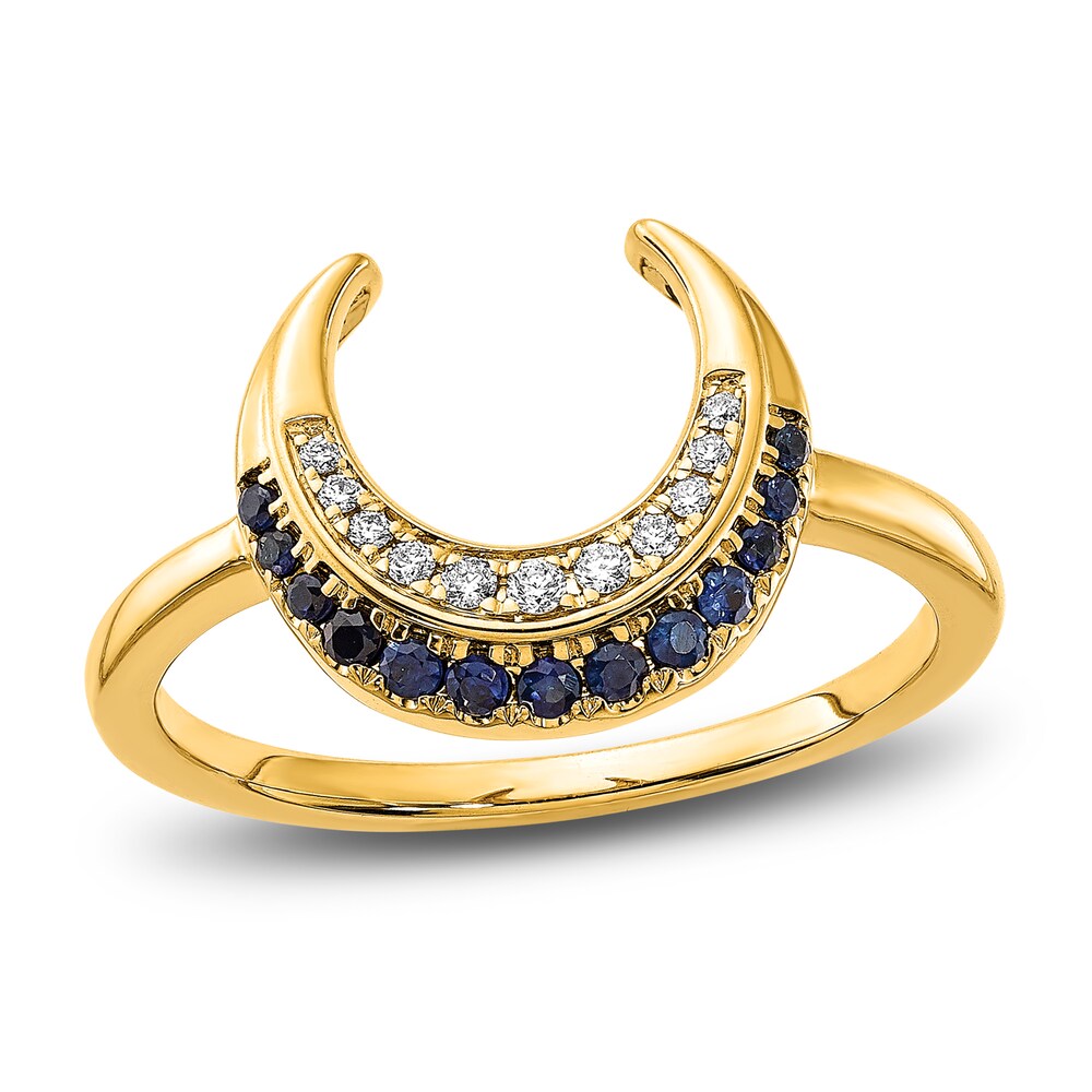 Natural Blue Sapphire Ring 1/20 ct tw Diamonds 14K Yellow Gold ZuqyUTOw Natural Blue Sapphire Ring 1/20 ct tw Diamonds 14K Yellow Gold ZuqyUTOw