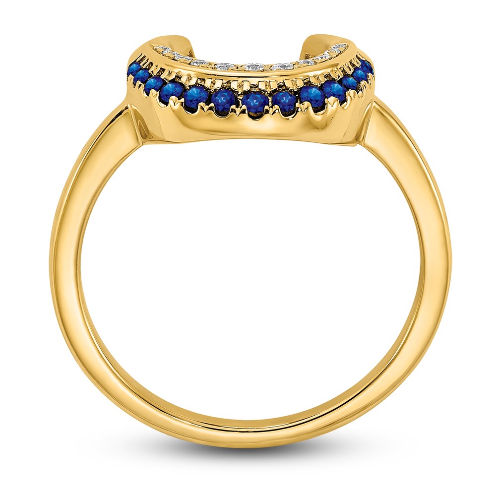 Natural Blue Sapphire Ring 1/20 ct tw Diamonds 14K Yellow Gold ZuqyUTOw Natural Blue Sapphire Ring 1/20 ct tw Diamonds 14K Yellow Gold ZuqyUTOw