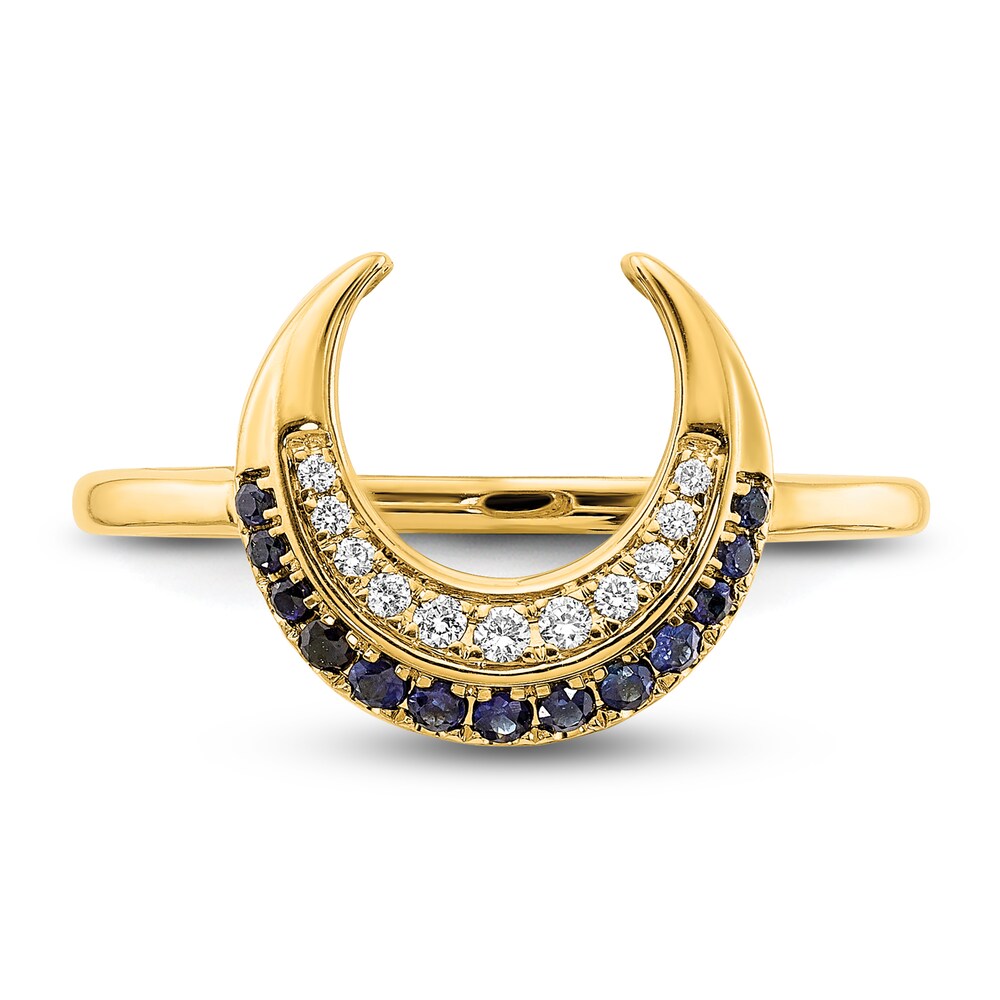 Natural Blue Sapphire Ring 1/20 ct tw Diamonds 14K Yellow Gold ZuqyUTOw Natural Blue Sapphire Ring 1/20 ct tw Diamonds 14K Yellow Gold ZuqyUTOw