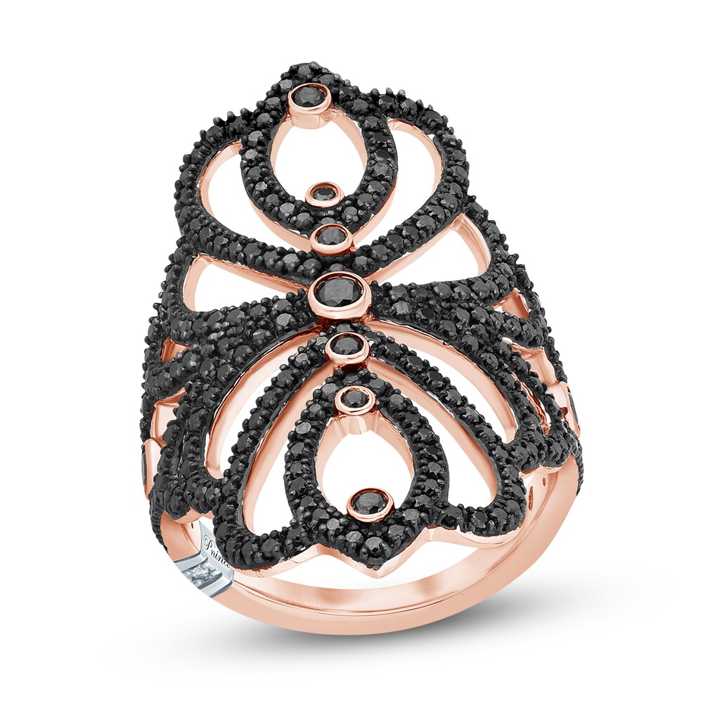 Pnina Tornai Black Diamond Ring 1-1/3 ct tw Round 10K Rose Gold a2gwTby6 Pnina Tornai Black Diamond Ring 1-1/3 ct tw Round 10K Rose Gold a2gwTby6