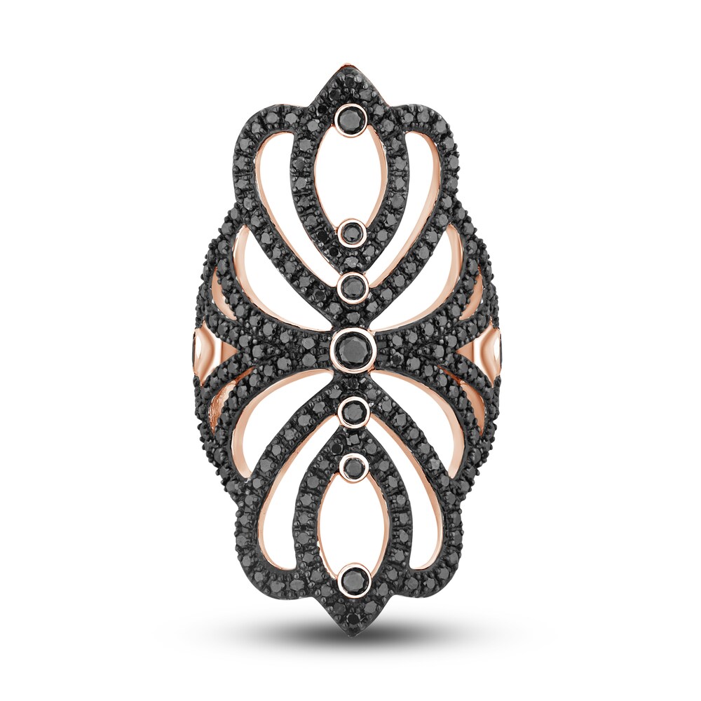 Pnina Tornai Black Diamond Ring 1-1/3 ct tw Round 10K Rose Gold a2gwTby6 Pnina Tornai Black Diamond Ring 1-1/3 ct tw Round 10K Rose Gold a2gwTby6