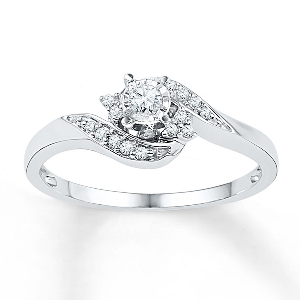 Diamond Promise Ring 1/6 ct tw Round-cut 10K White Gold a7dTOcZo Diamond Promise Ring 1/6 ct tw Round-cut 10K White Gold a7dTOcZo
