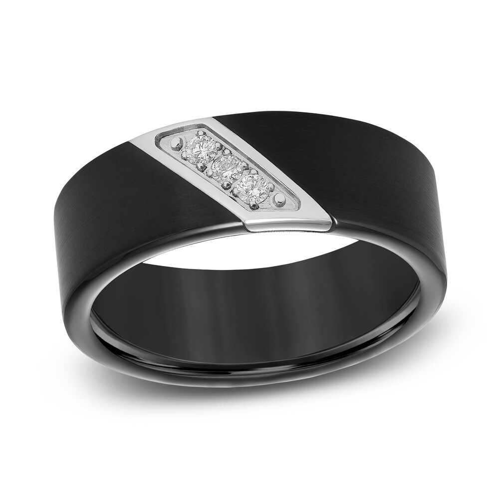 Diamond Wedding Band 1/10 ct tw Round Black Tungsten aAVU4riS Diamond Wedding Band 1/10 ct tw Round Black Tungsten aAVU4riS