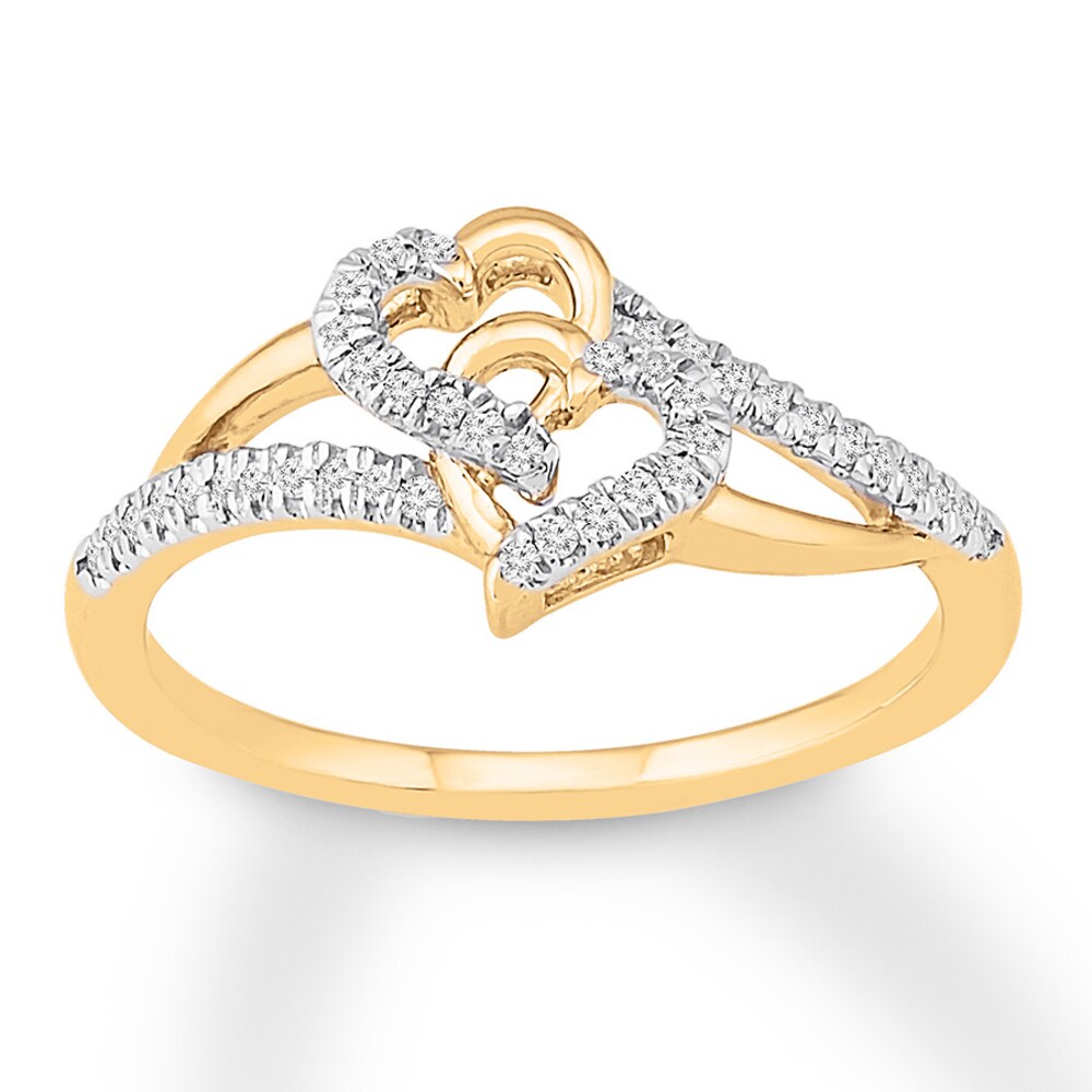 Entwined Hearts Ring 1/8 ct tw Diamonds 10K Yellow Gold aCMvqysj Entwined Hearts Ring 1/8 ct tw Diamonds 10K Yellow Gold aCMvqysj