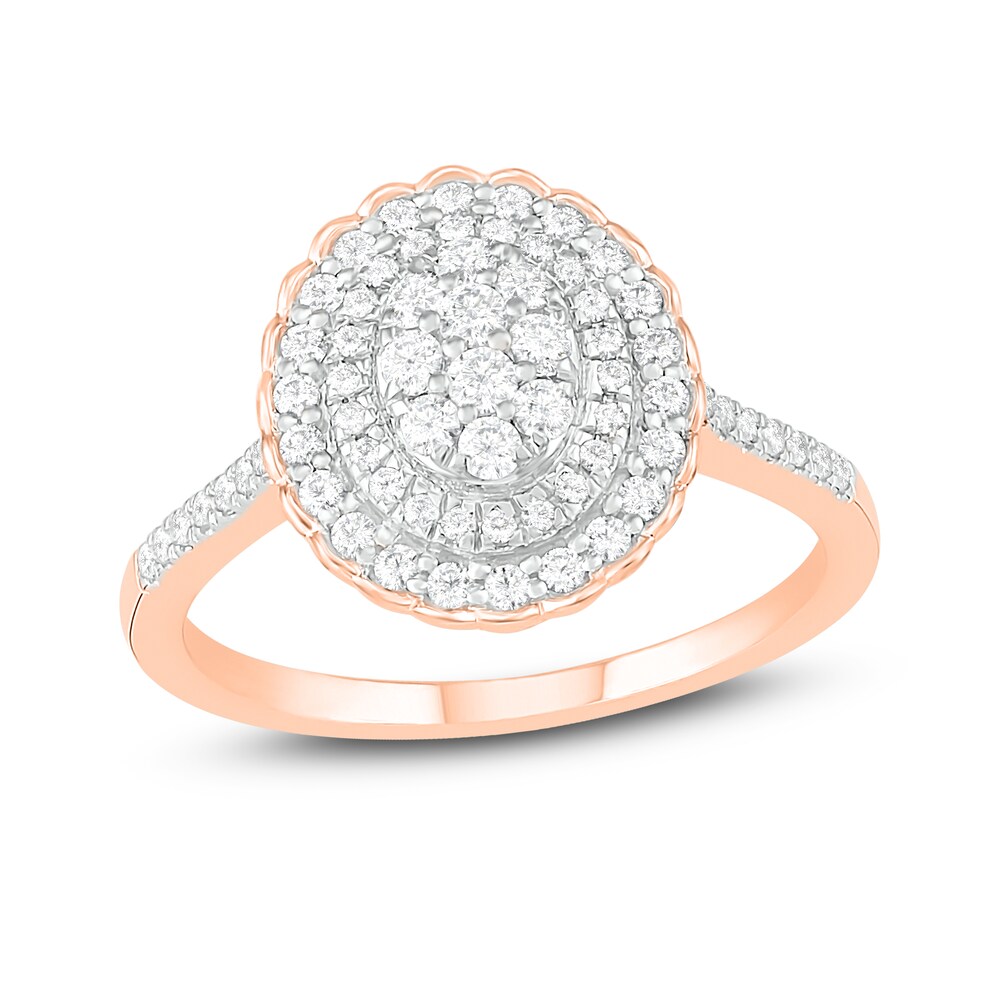 Diamond Ring 1/2 ct tw Round 14K Rose Gold aEk47M4g Diamond Ring 1/2 ct tw Round 14K Rose Gold aEk47M4g