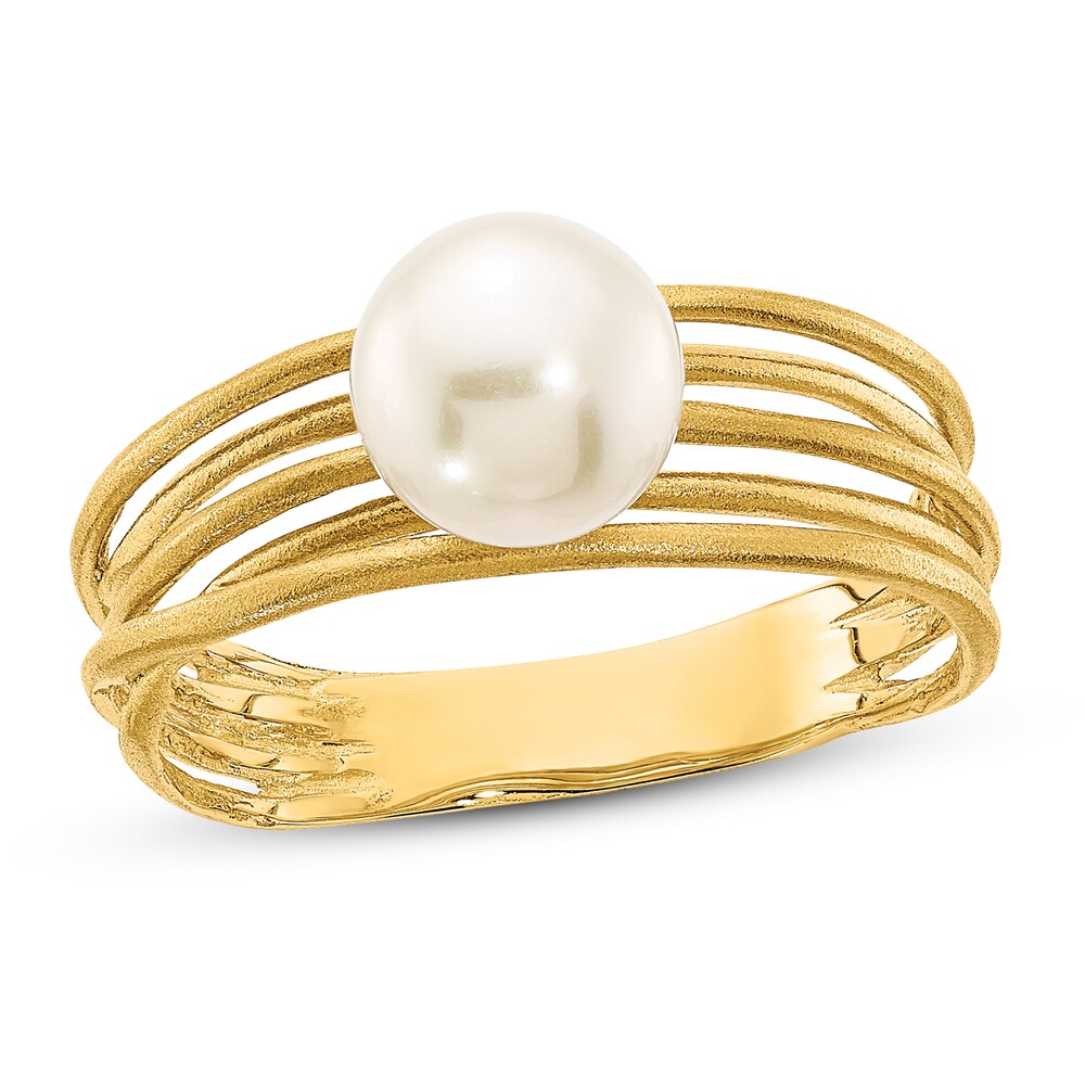 Cultured Freshwater Pearl Ring 14K Yellow Gold aNlgecw6 Cultured Freshwater Pearl Ring 14K Yellow Gold aNlgecw6
