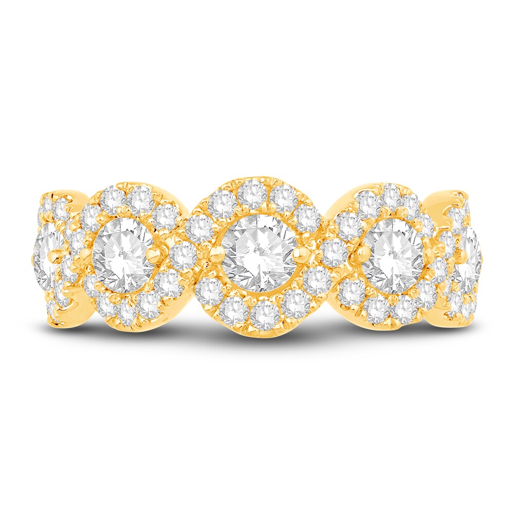 Diamond Anniversary Band 1-1/2 ct tw Round 14K Yellow Gold aVTM0NUT