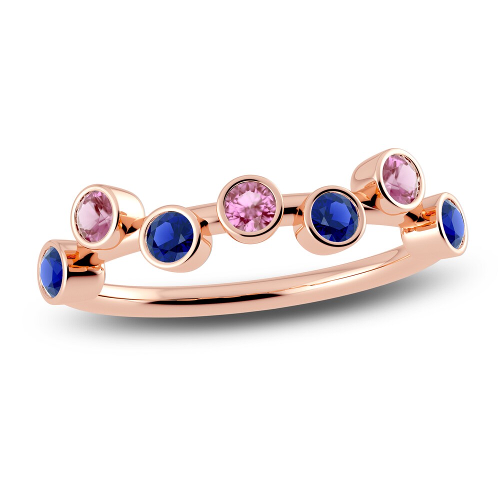 Juliette Maison Natural Blue Sapphire & Natural Pink Tourmaline Ring 10K Rose Gold aaMeoyaY Juliette Maison Natural Blue Sapphire & Natural Pink Tourmaline Ring 10K Rose Gold aaMeoyaY