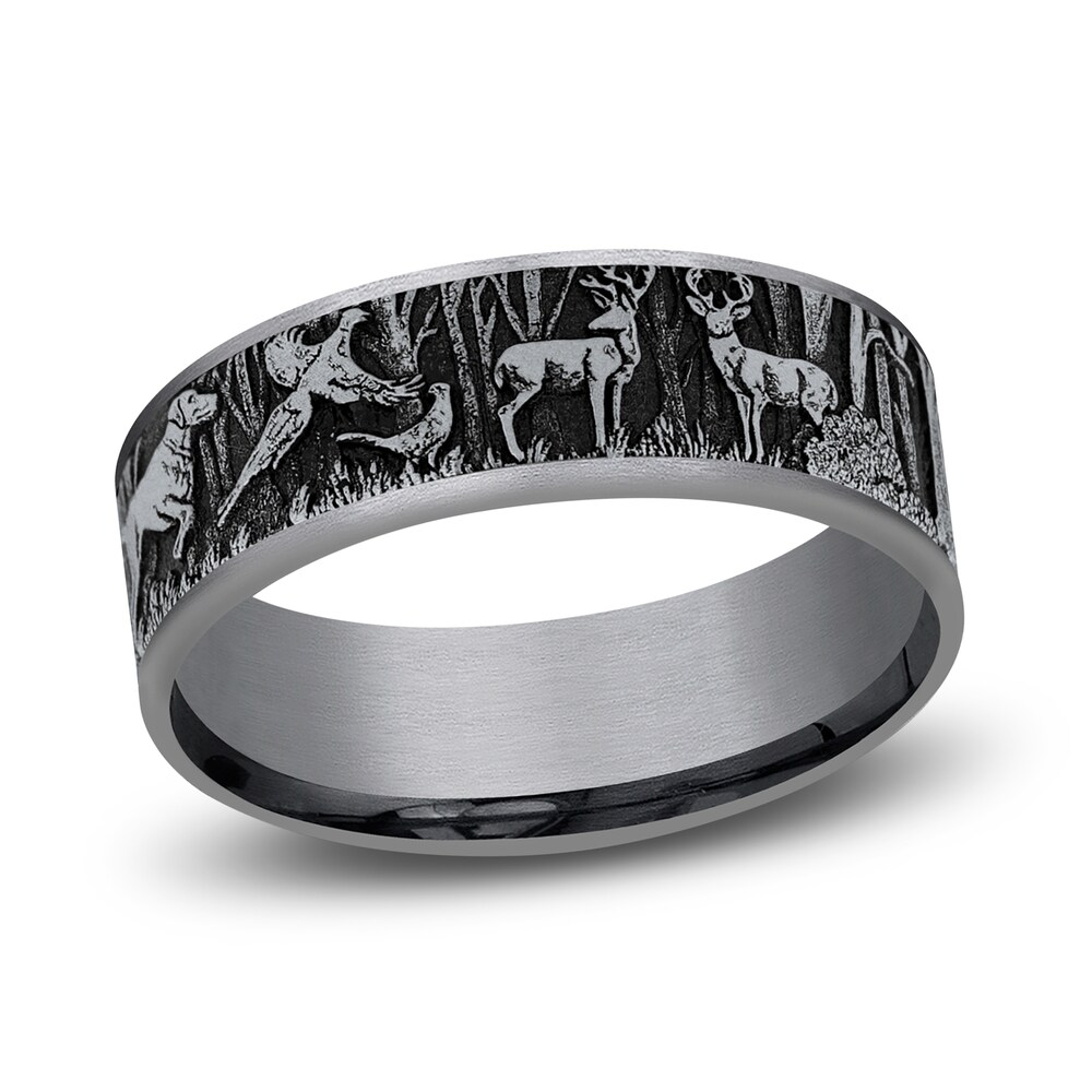 Forest Wedding Band Tantalum/14K White Gold 7.5mm aaWnjOib Forest Wedding Band Tantalum/14K White Gold 7.5mm aaWnjOib