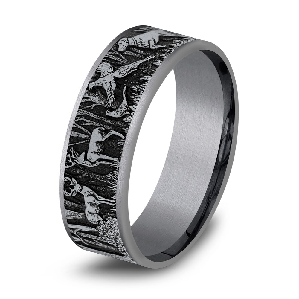 Forest Wedding Band Tantalum/14K White Gold 7.5mm aaWnjOib Forest Wedding Band Tantalum/14K White Gold 7.5mm aaWnjOib